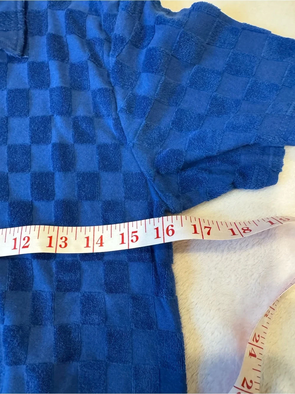 Old Navy Royal Blue Check Terry Pajama Set